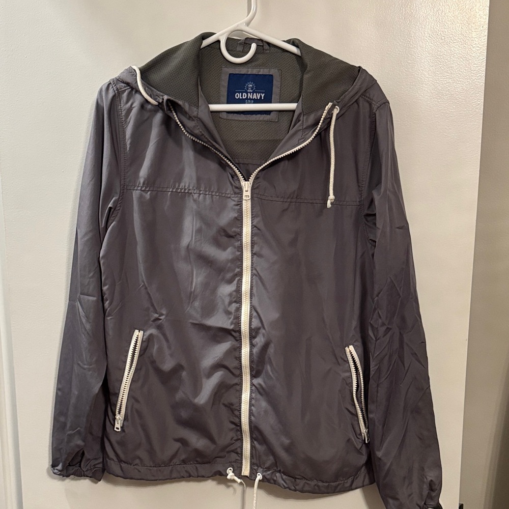 Old Navy Men's Gray Windbreaker Jacket